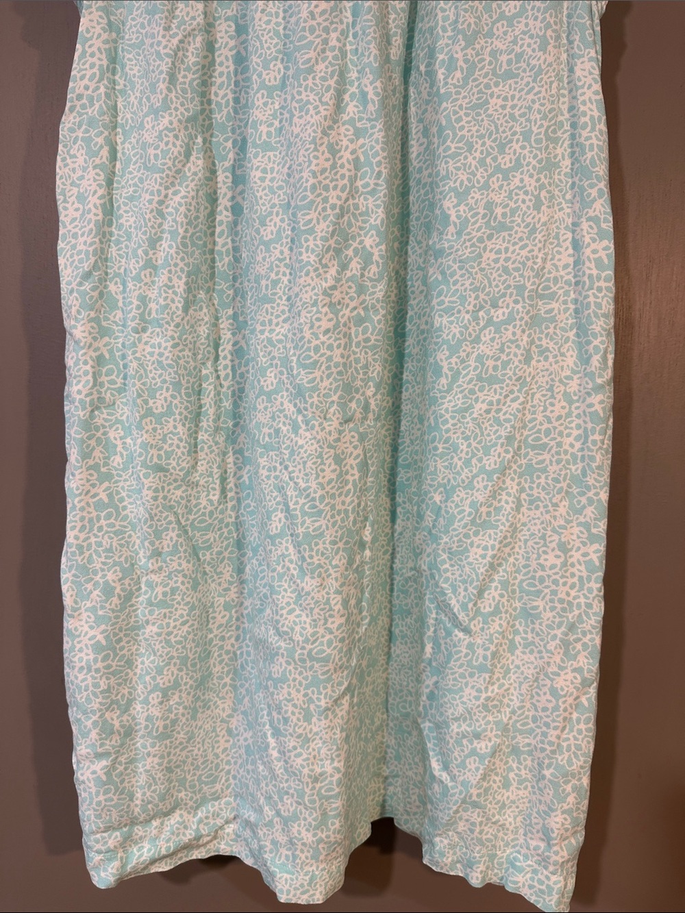 Crown & Ivy Mint Floral Smocked Dress Ruffle Sleeve Size L - Picture 7 of 9